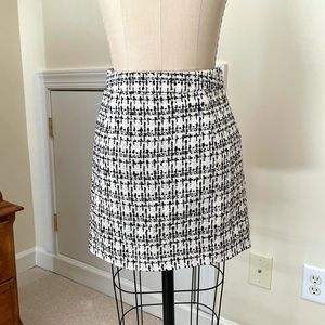 Black And White Tweed Mini Skirt